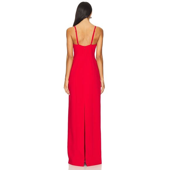 Cinq a Sept Adele Gown Maxi Bow Embellished Formal Elegant Statement Red Size 0 - Picture 3 of 11